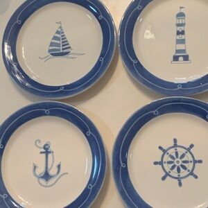 A set of 4 nautical plates